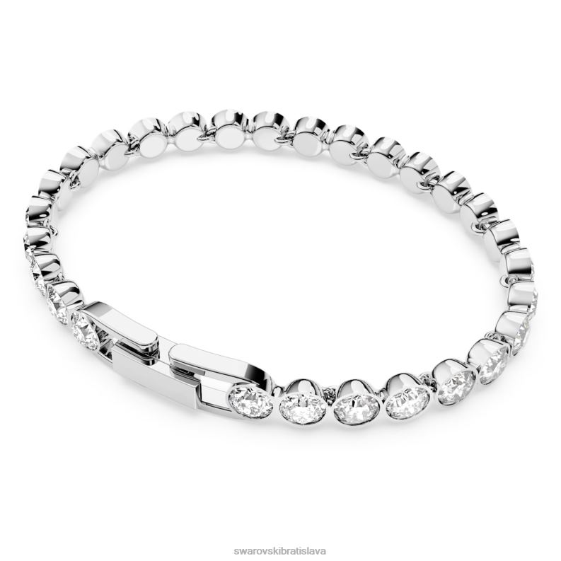 tenisový náramok okrúhly výbrus, biely, rhodiovaný B8ZNT548 Swarovski šperky
