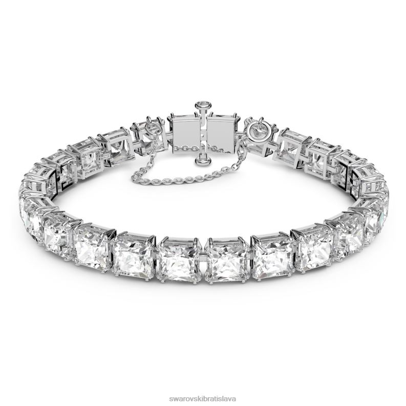 tisícročia náramok hranatý rez, biela, rhodiovaná B8ZNT555 Swarovski šperky