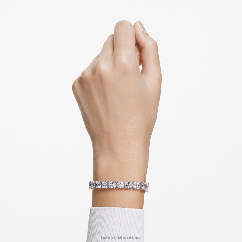 tisícročia náramok hranatý rez, biela, rhodiovaná B8ZNT555 Swarovski šperky