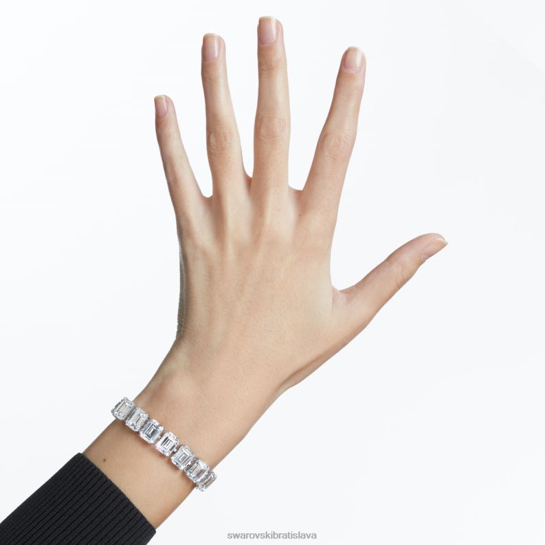 tisícročia náramok osemhranný výbrus, biely, rhodiovaný B8ZNT572 Swarovski šperky