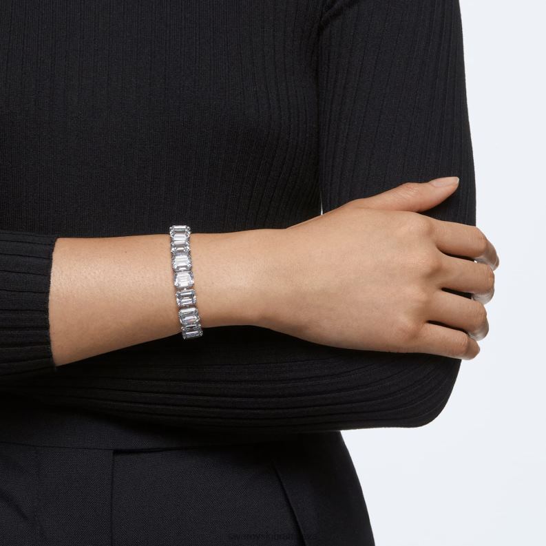 tisícročia náramok osemhranný výbrus, biely, rhodiovaný B8ZNT572 Swarovski šperky