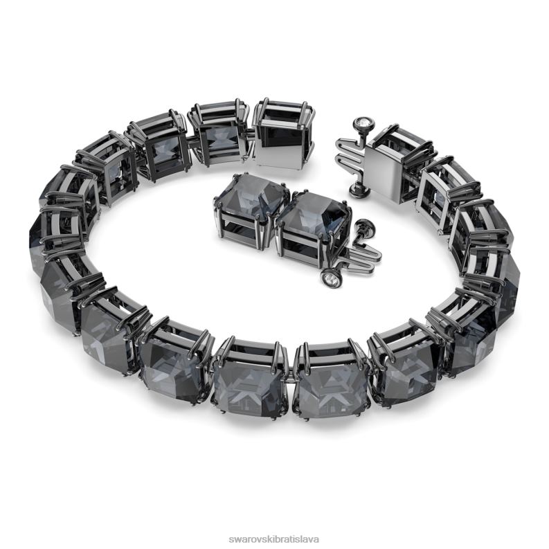 tisícročia náramok štvorcový výbrus, sivý, ruténiový B8ZNT567 Swarovski šperky