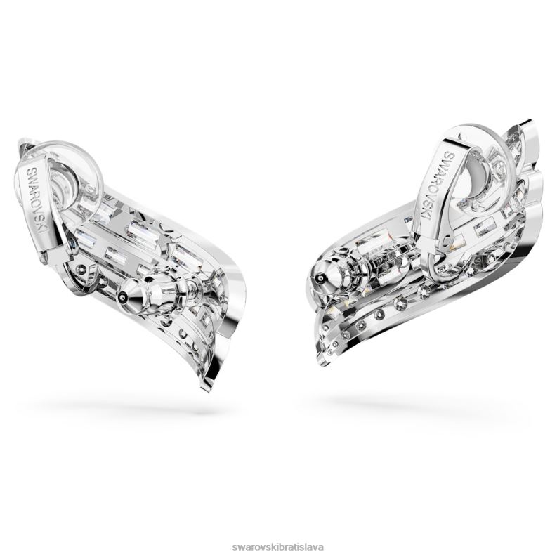 hyperbola náušnice uhlíkovo neutrálny oxid zirkoničitý, zmiešané rezy, biely, rhodiovaný B8ZNT973 Swarovski šperky