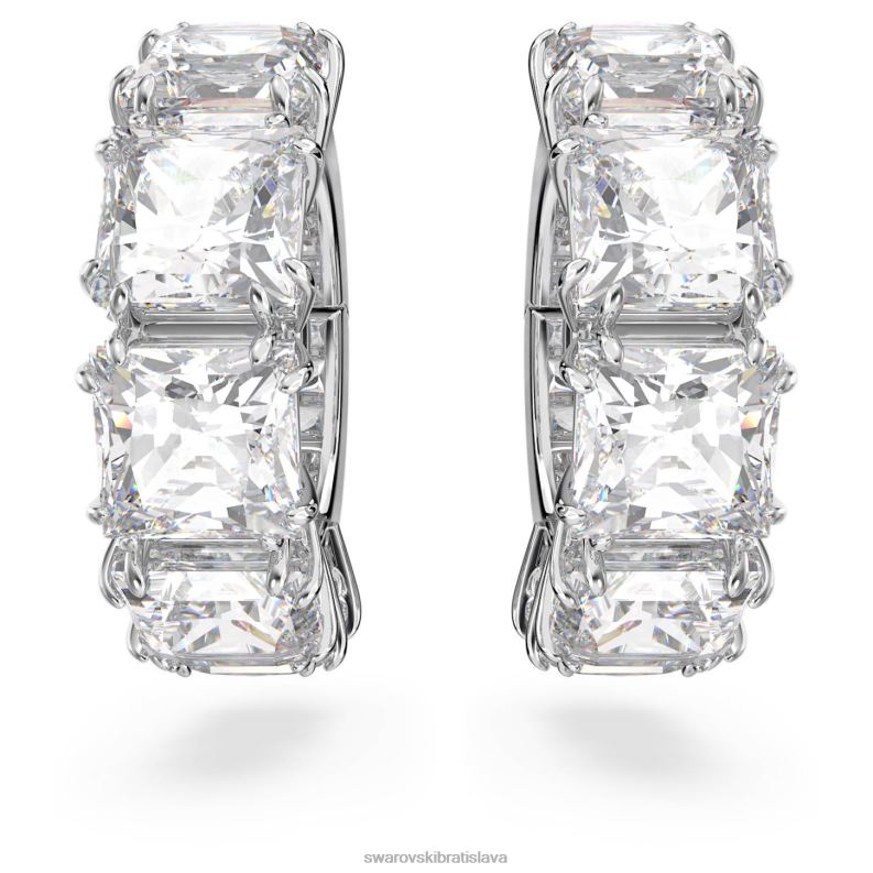 Millenia klipové náušnice hranatý rez, biela, rhodiovaná B8ZNT888 Swarovski šperky