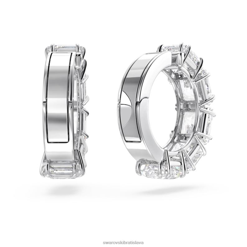Millenia klipové náušnice hranatý rez, biela, rhodiovaná B8ZNT888 Swarovski šperky