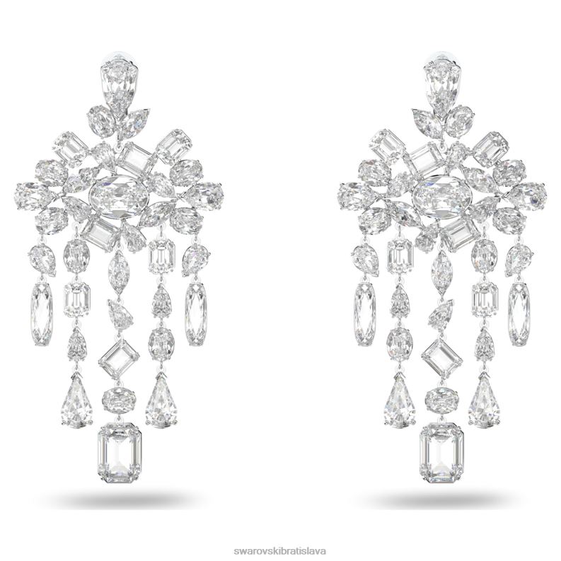 gema klipsové náušnice zmiešané rezy, luster, biely, rhodiovaný B8ZNT941 Swarovski šperky