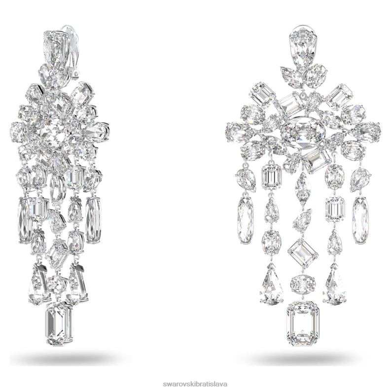 gema klipsové náušnice zmiešané rezy, luster, biely, rhodiovaný B8ZNT941 Swarovski šperky