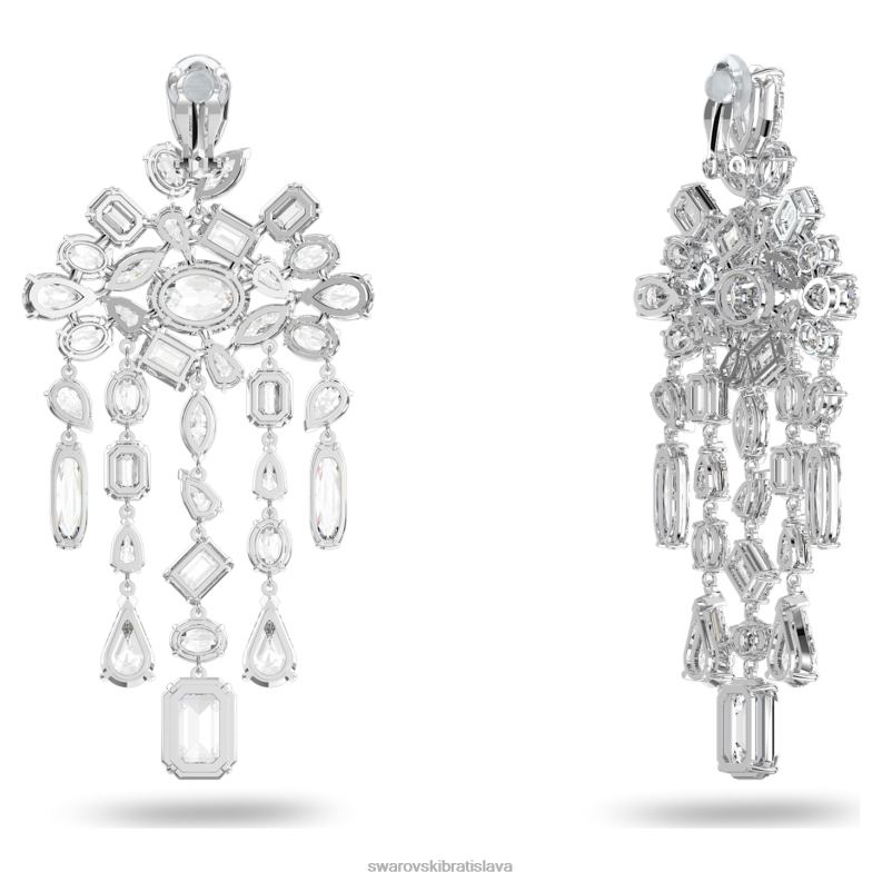 gema klipsové náušnice zmiešané rezy, luster, biely, rhodiovaný B8ZNT941 Swarovski šperky
