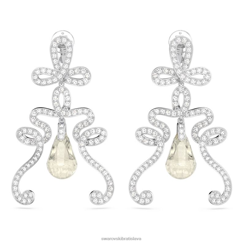 klipsové náušnice fluenta znovu zapálené kryštály, biele, rhodiované B8ZNT956 Swarovski šperky