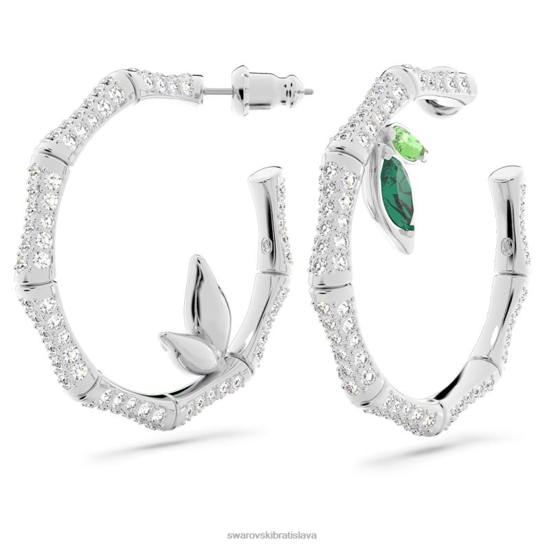 delliové kruhové náušnice bambus, zelený, rhodiovaný B8ZNT929 Swarovski šperky