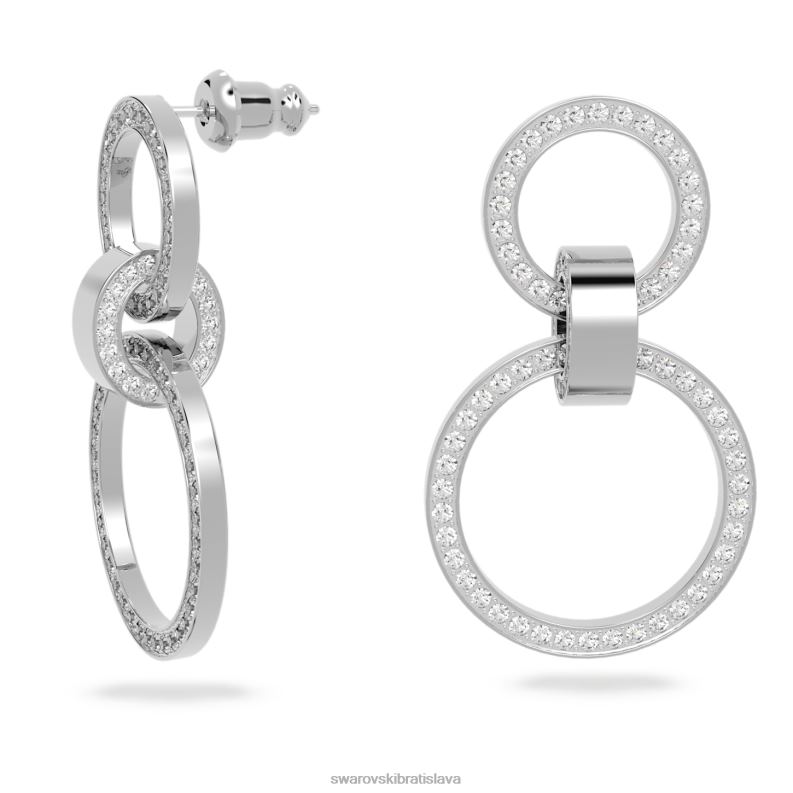 duté kruhové náušnice biela, rhodiovaná B8ZNT902 Swarovski šperky