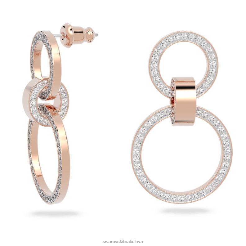 duté kruhové náušnice biele, pozlátené ružovým zlatom B8ZNT891 Swarovski šperky