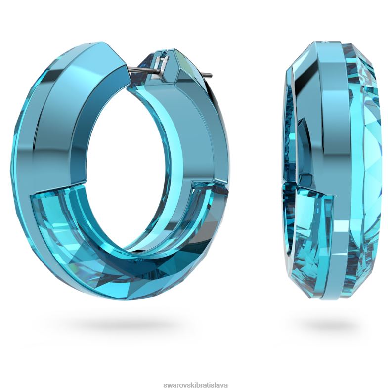 žiarivé kruhové náušnice vyhlásenie, okrúhly tvar, modrá B8ZNT922 Swarovski šperky