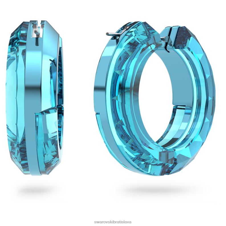 žiarivé kruhové náušnice vyhlásenie, okrúhly tvar, modrá B8ZNT922 Swarovski šperky