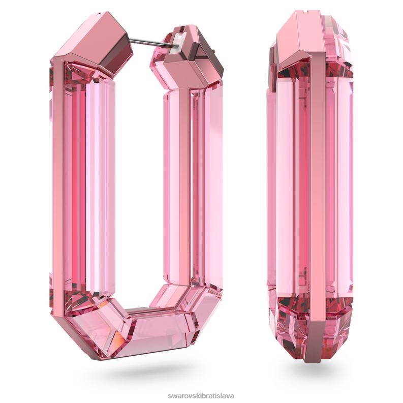 žiarivé kruhové náušnice vyhlásenie, tvar osemuholníka, ružová B8ZNT869 Swarovski šperky