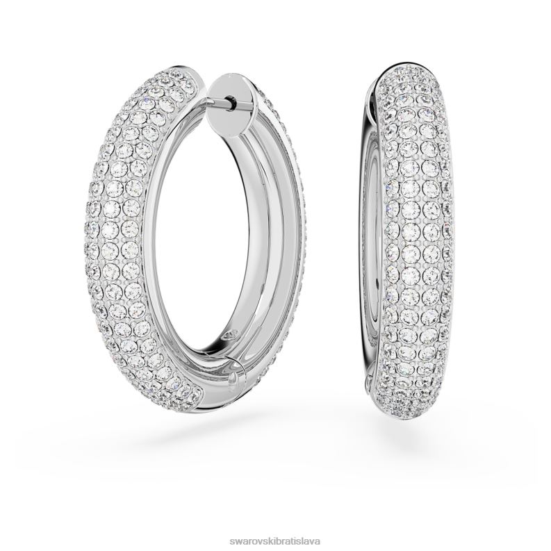 kruhové náušnice dextera biela, rhodiovaná B8ZNT895 Swarovski šperky