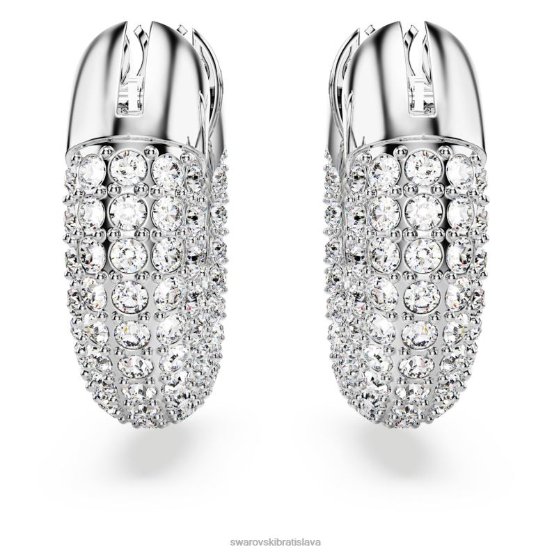 kruhové náušnice dextera biela, rhodiovaná B8ZNT914 Swarovski šperky