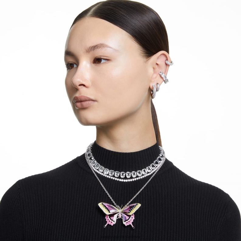 kruhové náušnice dextera biela, rhodiovaná B8ZNT914 Swarovski šperky