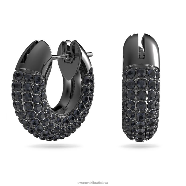 kruhové náušnice dextera čierna, ruténiová B8ZNT920 Swarovski šperky