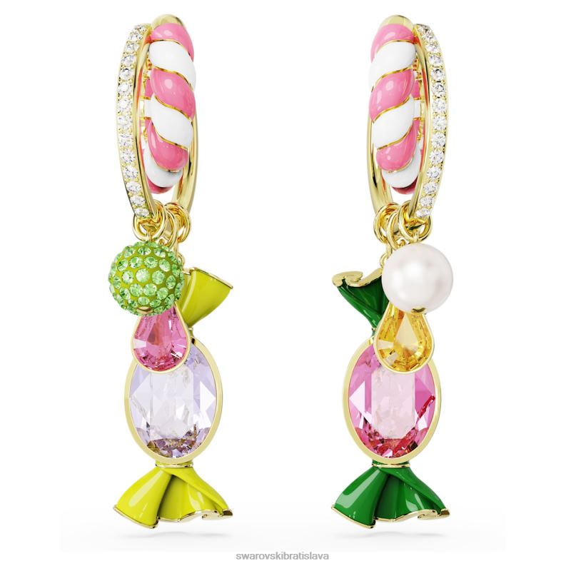 kruhové náušnice dulcis cukríkové, viacfarebné, pozlátené B8ZNT850 Swarovski šperky