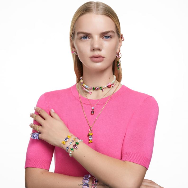 kruhové náušnice dulcis cukríkové, viacfarebné, pozlátené B8ZNT850 Swarovski šperky