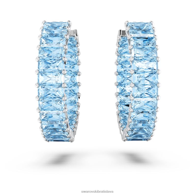 matrix kruhové náušnice bagetový rez, modrý, rhodiovaný B8ZNT863 Swarovski šperky