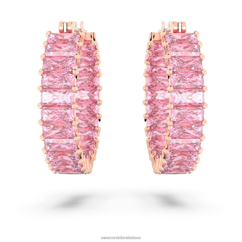 matrix kruhové náušnice bagetový rez, ružový, pozlátený ružovým zlatom B8ZNT937 Swarovski šperky