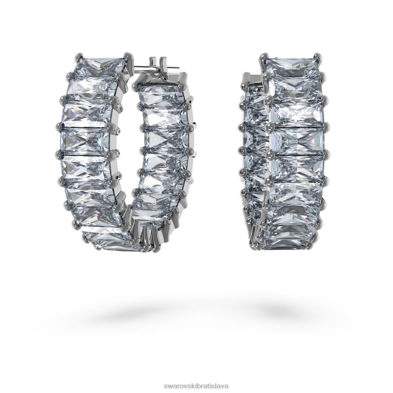 matrix kruhové náušnice bagetový rez, sivý, ruténiový B8ZNT866 Swarovski šperky