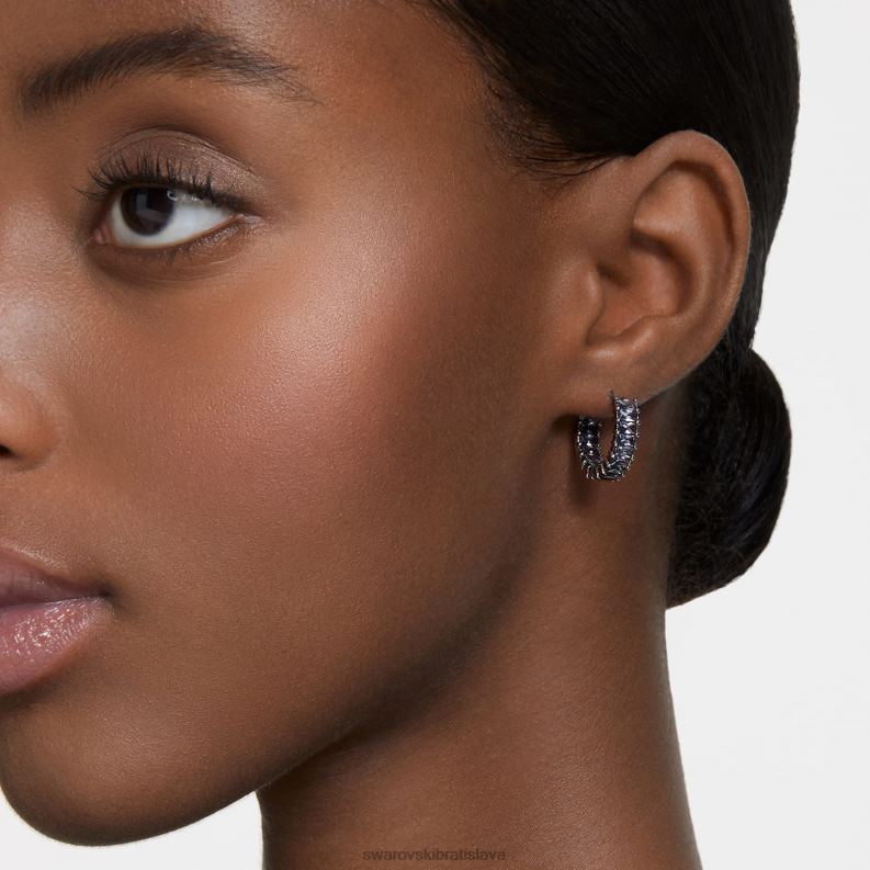 matrix kruhové náušnice bagetový rez, sivý, ruténiový B8ZNT866 Swarovski šperky