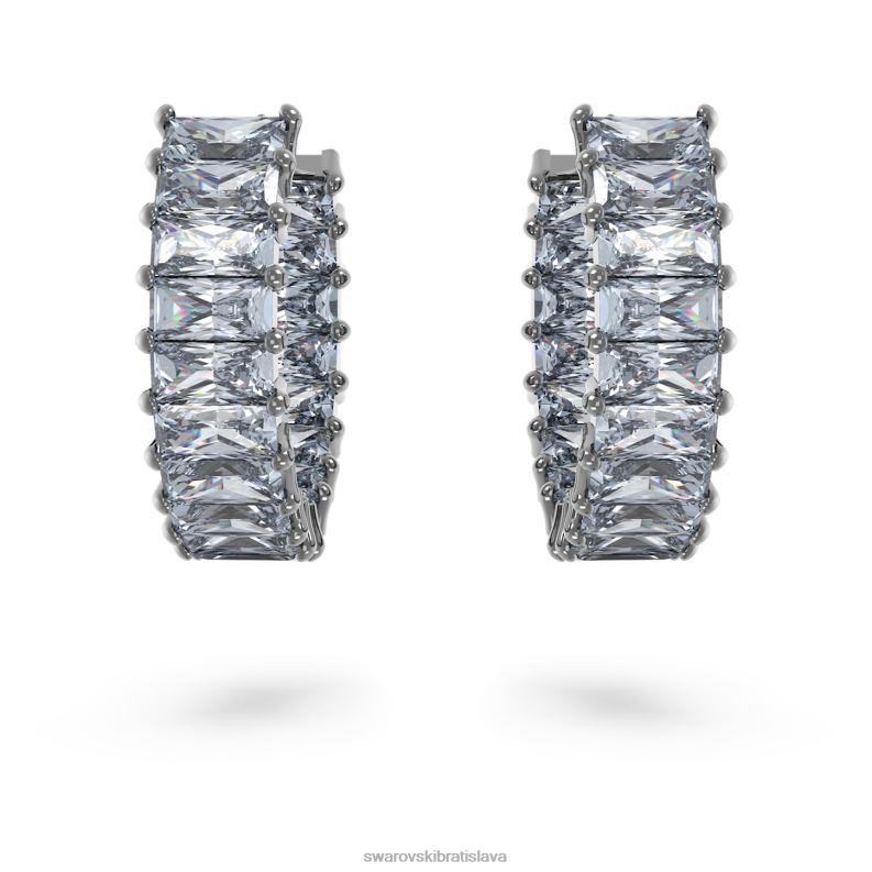 matrix kruhové náušnice bagetový rez, sivý, ruténiový B8ZNT866 Swarovski šperky