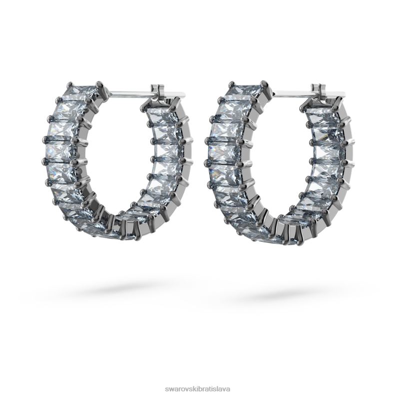 matrix kruhové náušnice bagetový rez, sivý, ruténiový B8ZNT866 Swarovski šperky