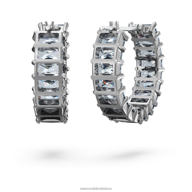 matrix kruhové náušnice bagetový rez, sivý, ruténiový B8ZNT866 Swarovski šperky