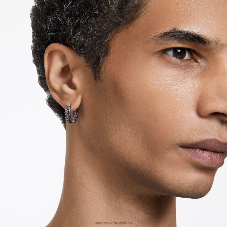 matrix kruhové náušnice bagetový rez, sivý, ruténiový B8ZNT866 Swarovski šperky