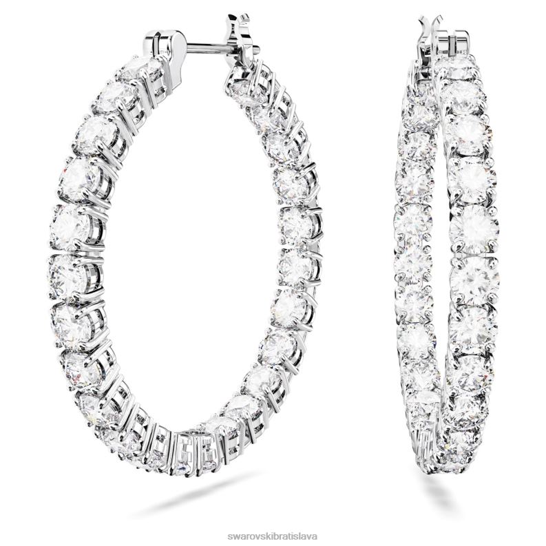 matrix kruhové náušnice okrúhly výbrus, biely, rhodiovaný B8ZNT911 Swarovski šperky