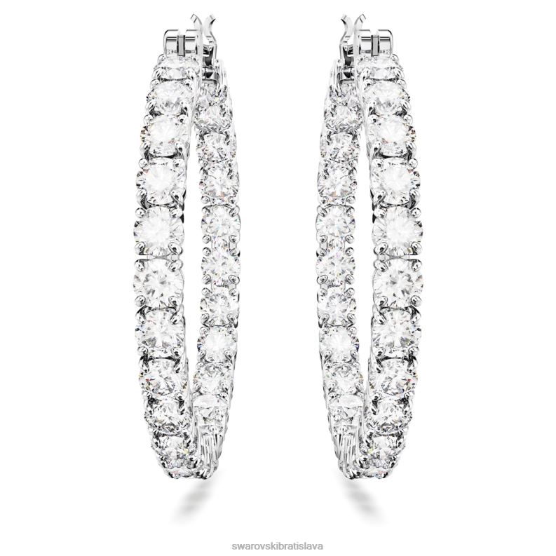matrix kruhové náušnice okrúhly výbrus, biely, rhodiovaný B8ZNT911 Swarovski šperky
