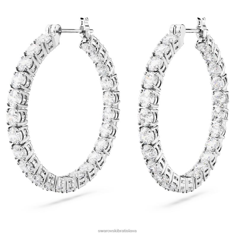 matrix kruhové náušnice okrúhly výbrus, biely, rhodiovaný B8ZNT911 Swarovski šperky