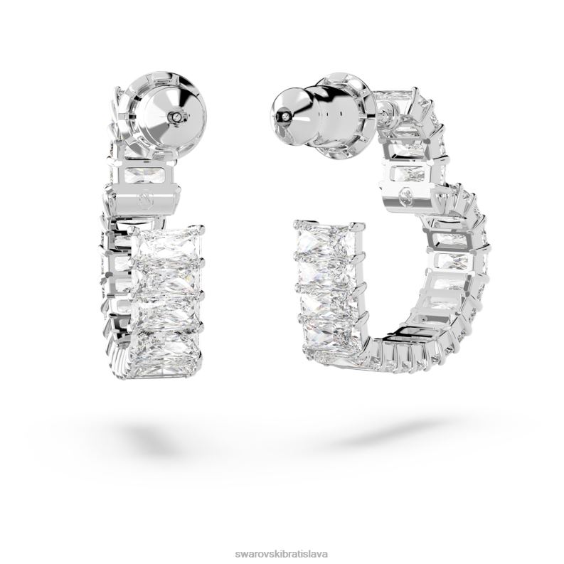 matrix kruhové náušnice srdce, biele, rhodiované B8ZNT878 Swarovski šperky