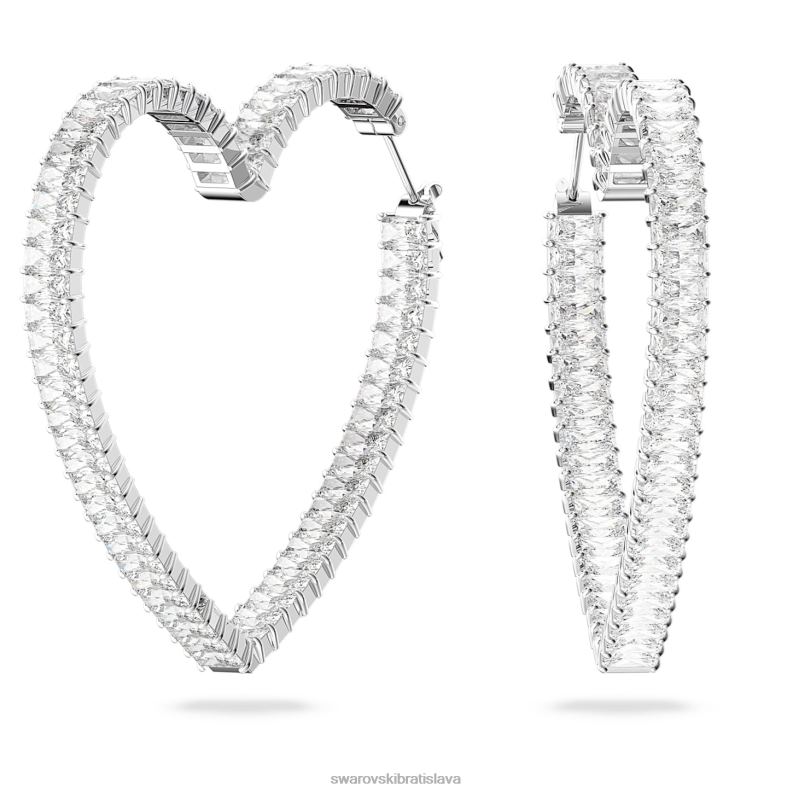 matrix kruhové náušnice srdce, biele, rhodiované B8ZNT938 Swarovski šperky