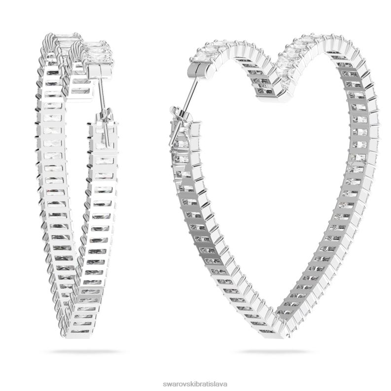 matrix kruhové náušnice srdce, biele, rhodiované B8ZNT938 Swarovski šperky