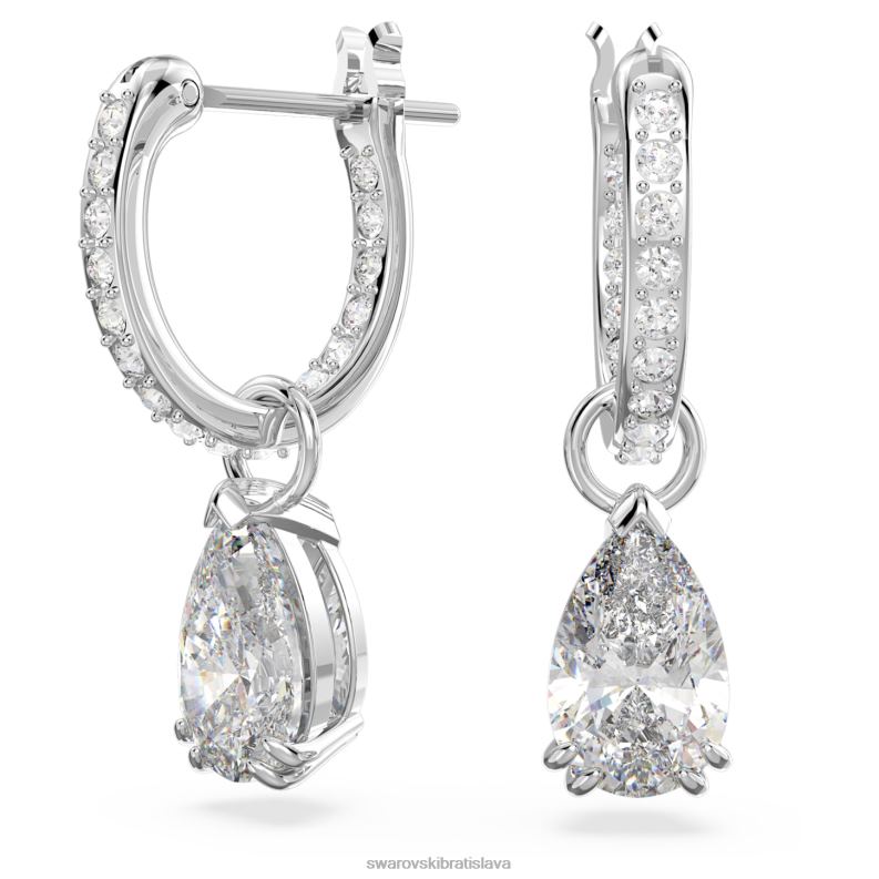 obručové náušnice tisícročia hruškový rez, biely, rhodiovaný B8ZNT762 Swarovski šperky