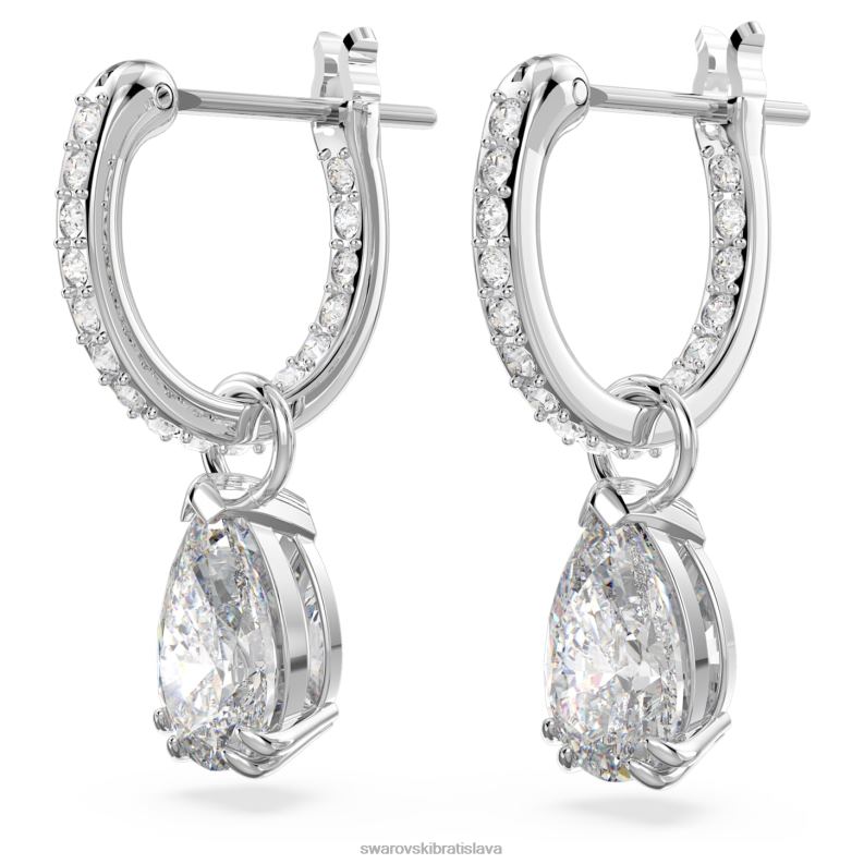 obručové náušnice tisícročia hruškový rez, biely, rhodiovaný B8ZNT762 Swarovski šperky