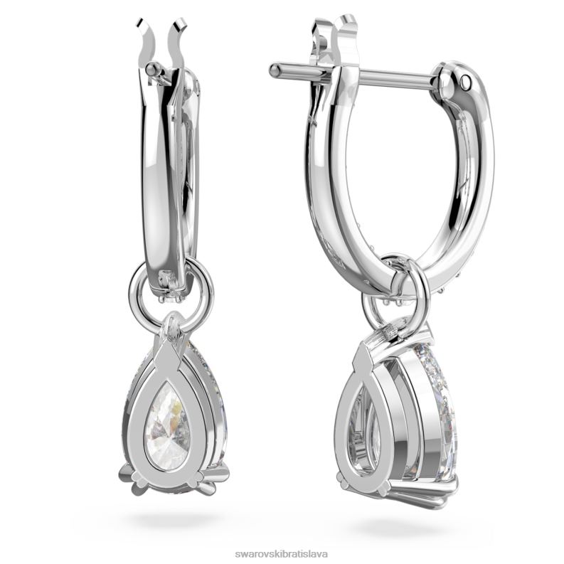 obručové náušnice tisícročia hruškový rez, biely, rhodiovaný B8ZNT762 Swarovski šperky