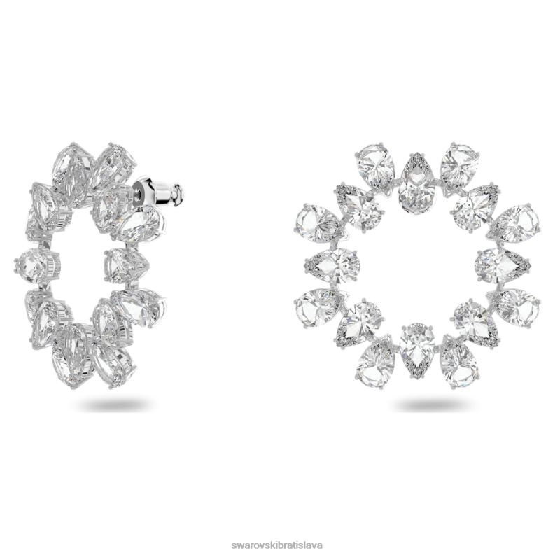 obručové náušnice tisícročia hruškový rez, biely, rhodiovaný B8ZNT875 Swarovski šperky