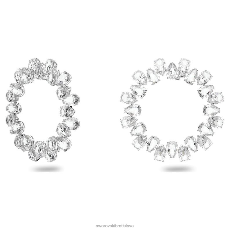 obručové náušnice tisícročia hruškový rez, biely, rhodiovaný B8ZNT896 Swarovski šperky
