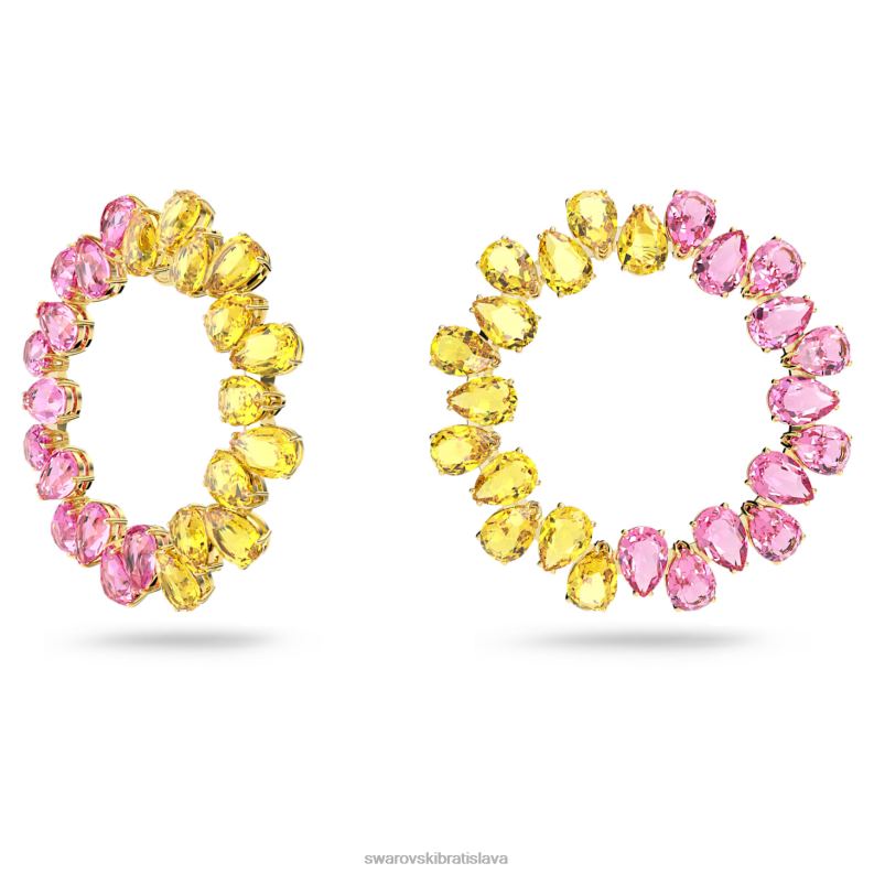 obručové náušnice tisícročia hruškový rez, viacfarebný, pozlátený B8ZNT912 Swarovski šperky