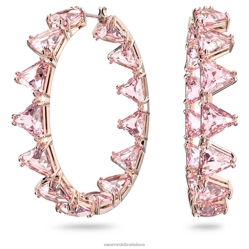 ortyxové kruhové náušnice trojuholníkový strih, ružové, pozlátené ružovým zlatom B8ZNT919 Swarovski šperky