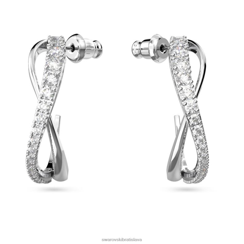 otočné kruhové náušnice biela, rhodiovaná B8ZNT904 Swarovski šperky