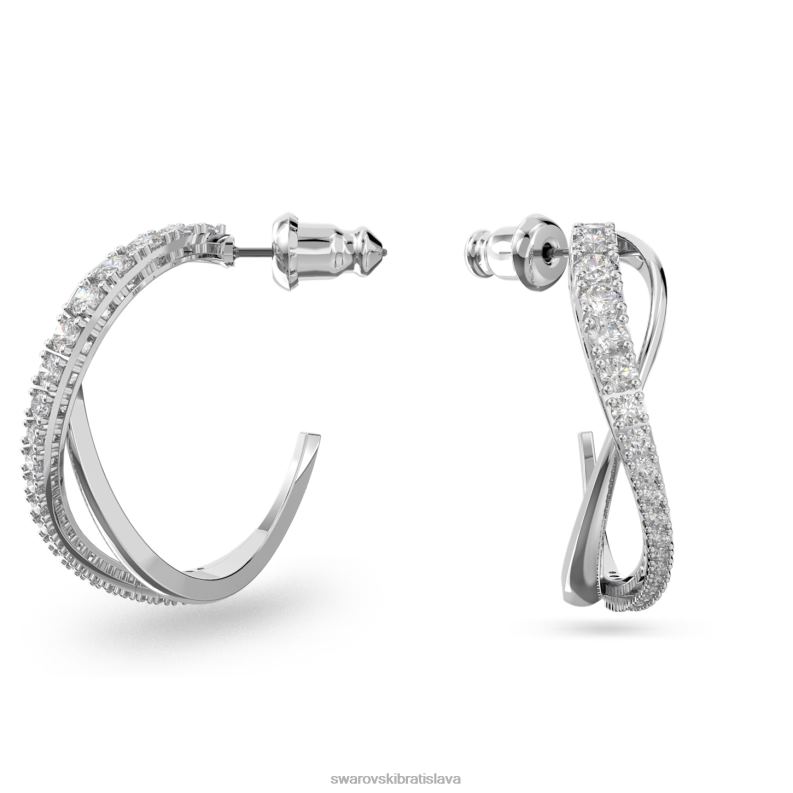 otočné kruhové náušnice biela, rhodiovaná B8ZNT904 Swarovski šperky