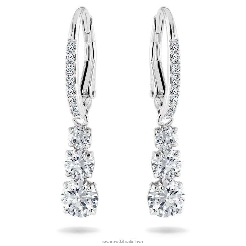 priťahujú kruhové náušnice z trilógie okrúhly výbrus, biely, rhodiovaný B8ZNT757 Swarovski šperky