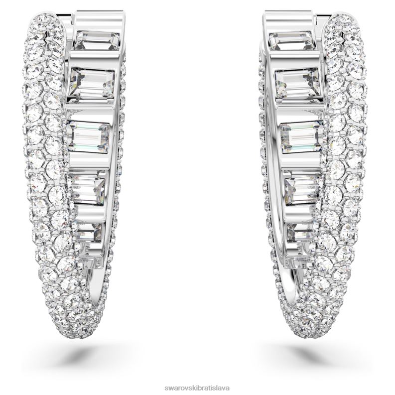 rota kruhové náušnice zmiešané rezy, biele, rhodiované B8ZNT879 Swarovski šperky